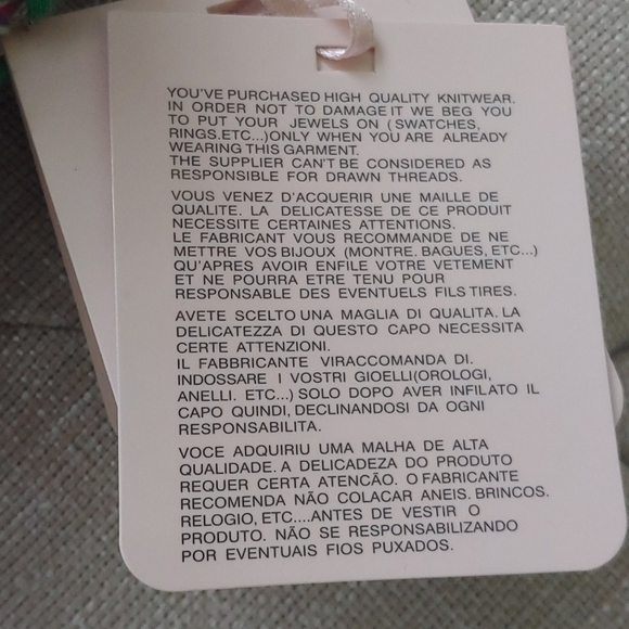 Yuka France Pastel Striped Sweater Lace Back XL - Picture 6 of 7